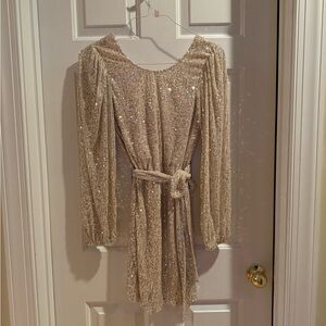 Gold dress with silver sequins